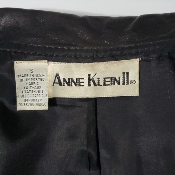 Vintage Anne Klein II Leather Blazer Jacket - Picture 6 of 6